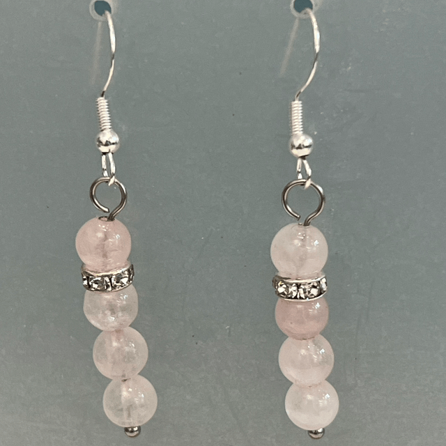 Rose quartz earrings